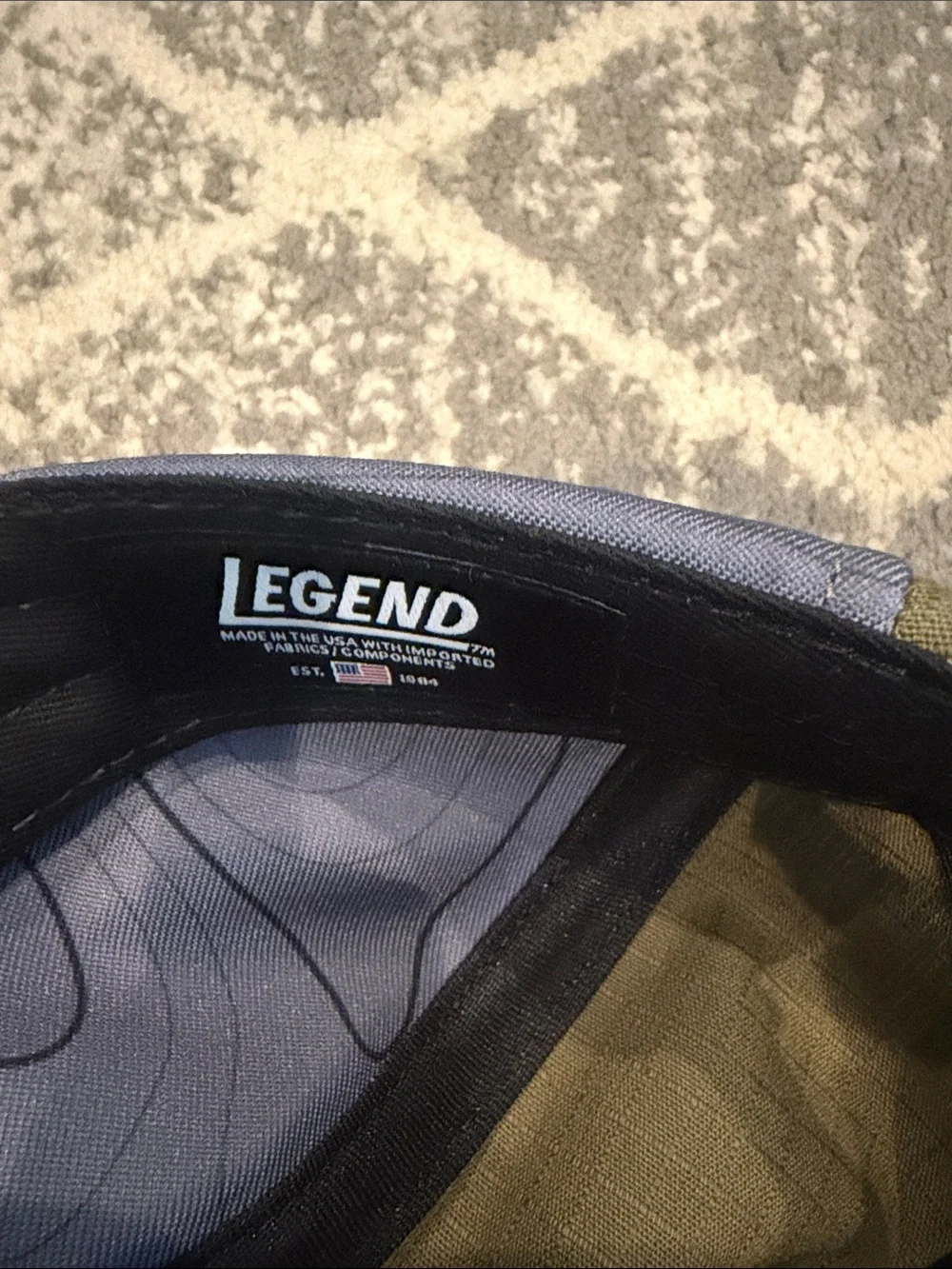 Legend Olive and Gray Five-Panel Hat. NWOT